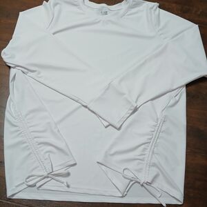 Wave Zone Women's Plus 2X/3X White Long Sleeve Pullover Activewear Top